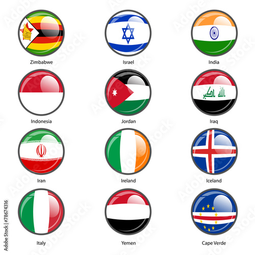 Free Download Set circle icon  Flags of world sovereign states. Vector illustr - GFXLoad