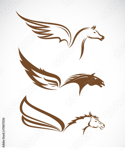 Vector image of an pegasus winged horses