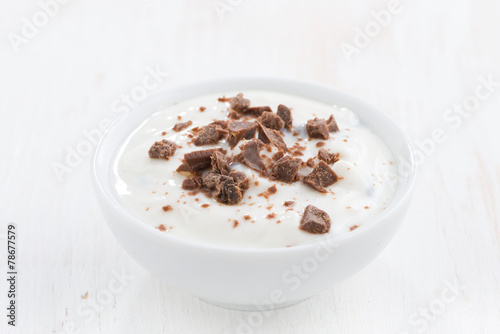 creamy yogurt with chocolate