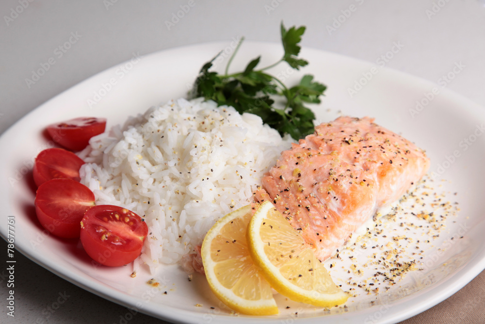 salmon steak with salmon steak with