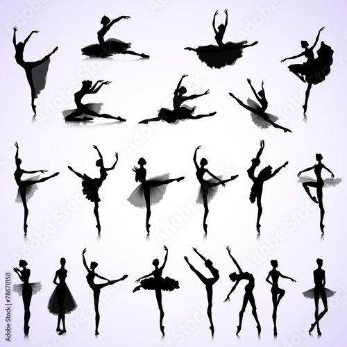 Set of female ballet