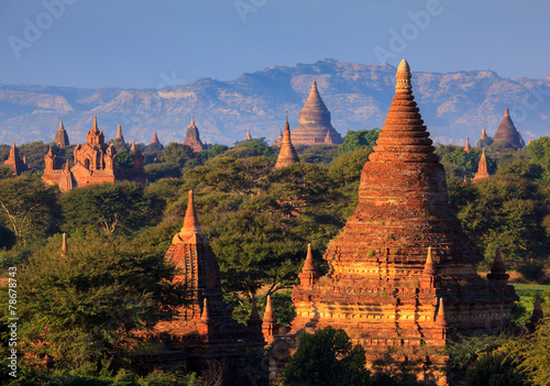 The Temples of Bagan at sunrise  Bagan  Myanmar