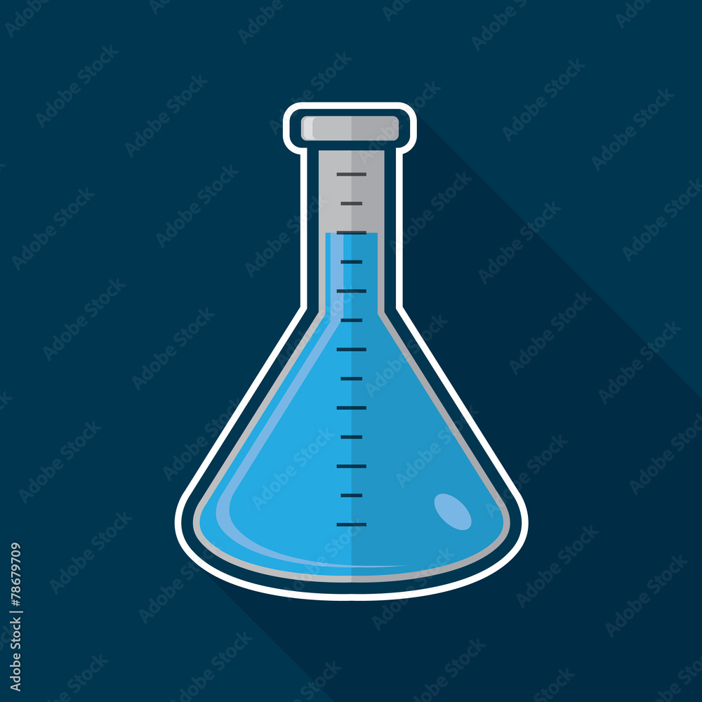 Medical test bottle. Flat icon design Medical test bottle. Flat icon design
