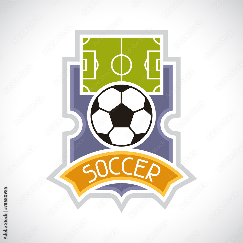 Sports illustration soccer football badge. Sports illustration soccer football badge.