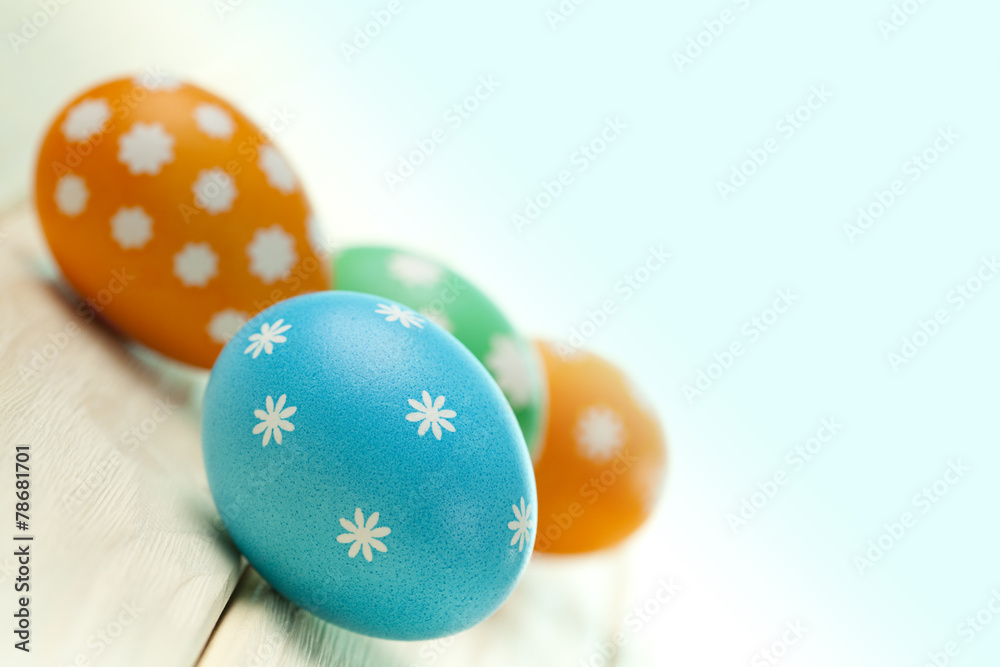 Four colored Easter eggs