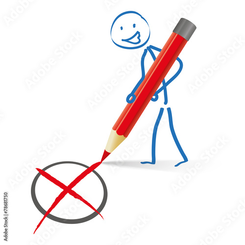 Stickman Red Pen Vote