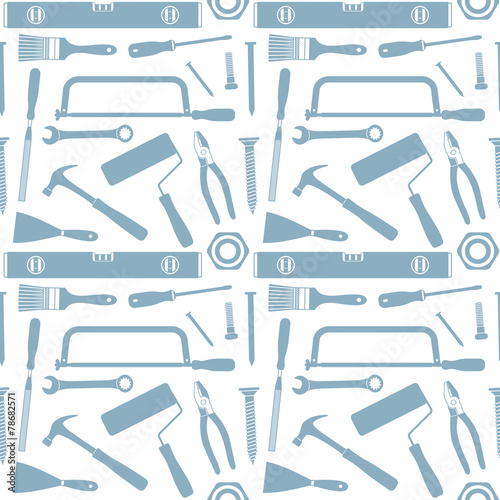 Hand tools vector seamless pattern background 3