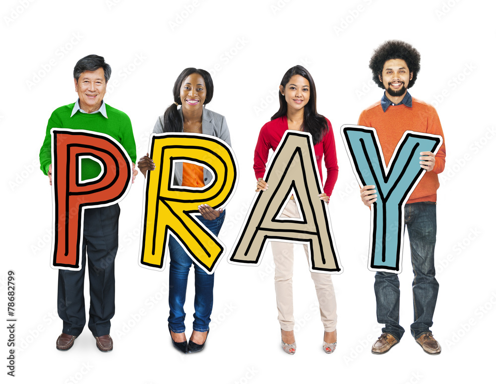 Multiethnic Group of People Holding Pray Concept Multiethnic Group of People Holding Pray Concept