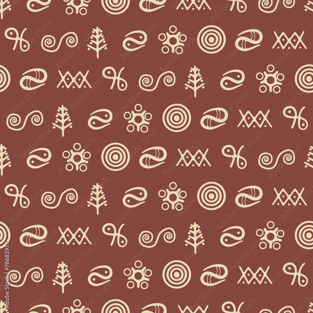 seamless background with Trypillian culture ornaments