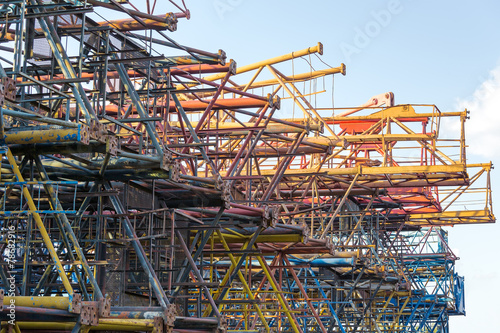 Old crane steel frames