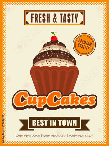 Flyer or menu card design for Cupcake.