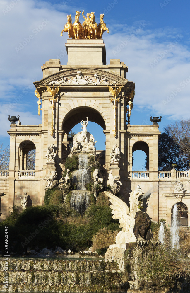 Obraz premium De la Ciutadella Park with Fountain, in Barcelona, Spain.