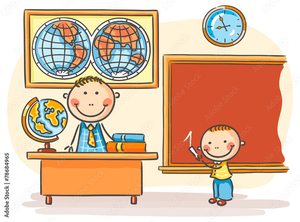 Teacher and a pupil at the lesson Teacher and a pupil at the lesson