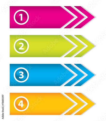 special arrow stickers set with numbered buttons