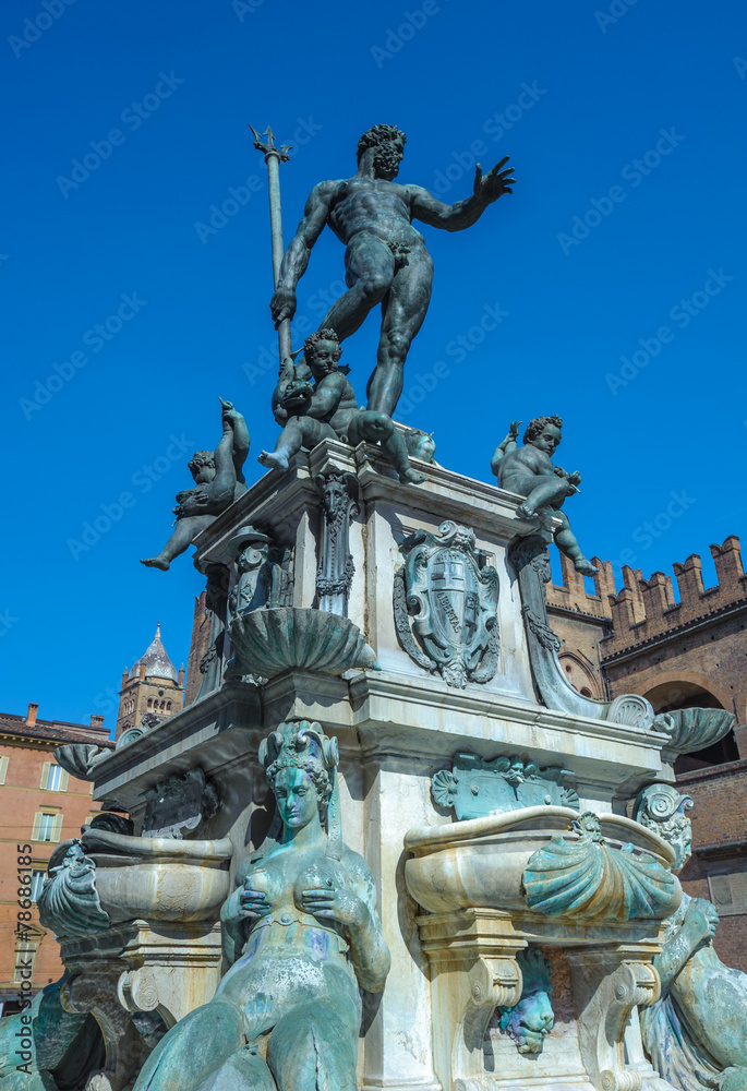 Obraz premium Fountain of Neptune in Bologna, Italy
