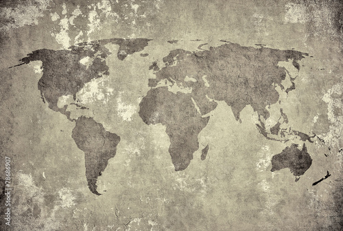 grunge map of the world © javarman