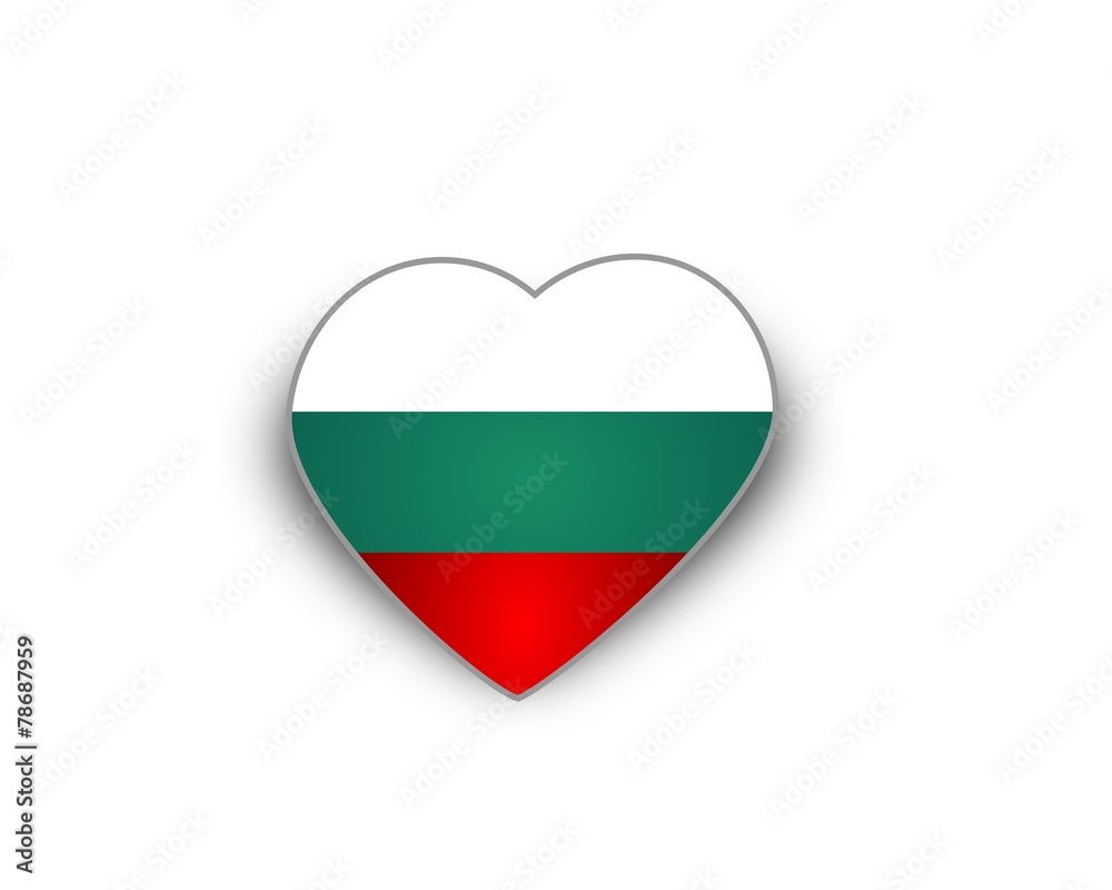 Obraz premium Heart flag of Bulgaria