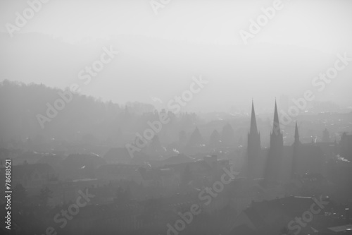 fog over Freiburg  Germany