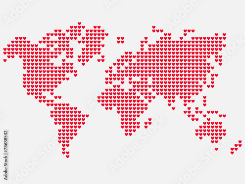 Fototapeta Naklejka Na Ścianę i Meble -  World of love map