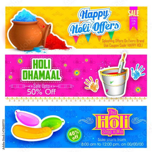 Holi banner for sale and promotion