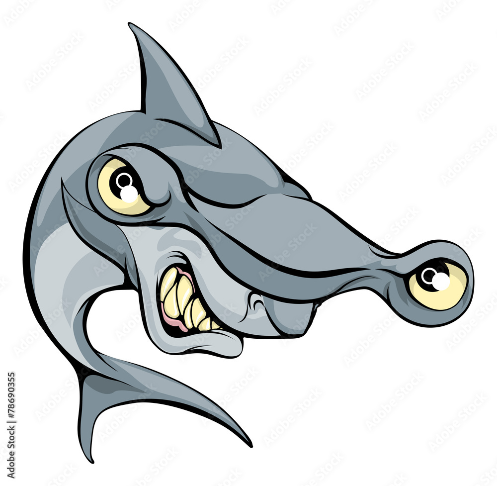 Fototapeta premium Hammer head shark cartoon