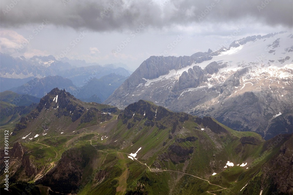 Fototapeta premium Blick auf den Marmolada
