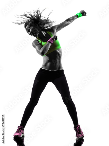 woman exercising fitness zumba dancing silhouette #78691325
