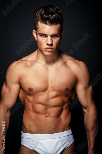 Awesome male model with muscular torso.