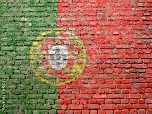 Portugal flag painted on wall
