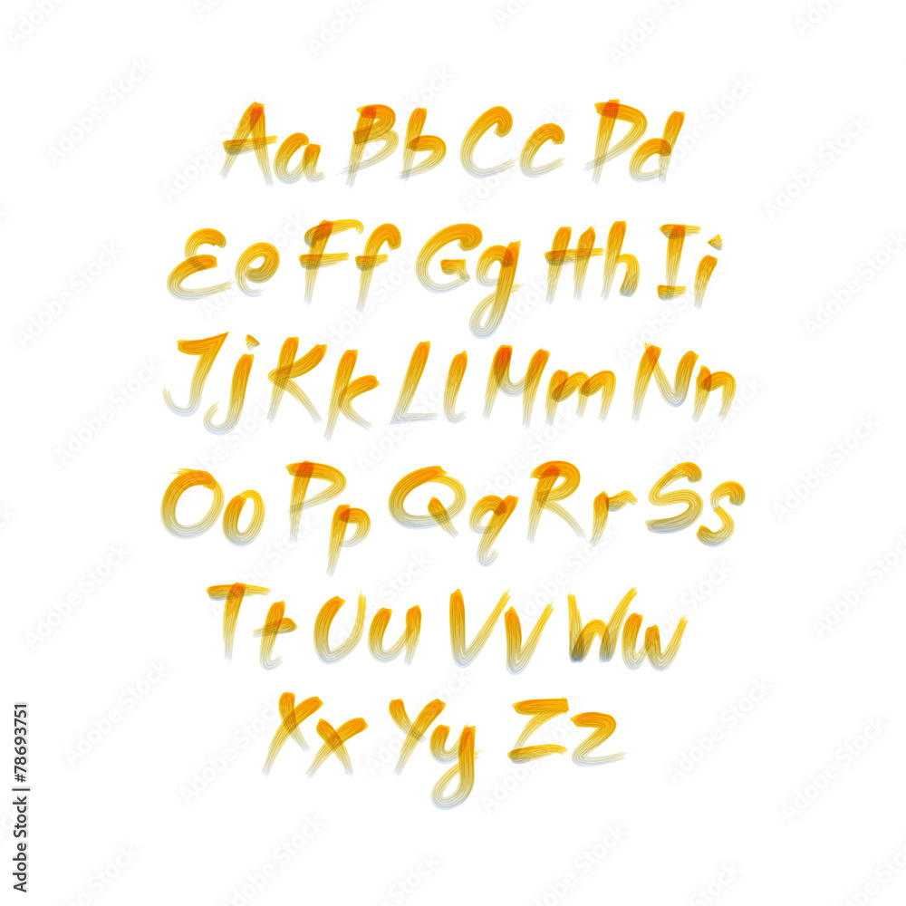 Vector alphabet. Letters of the alphabet written with a brush. Vector alphabet. Letters of the alphabet written with a brush.