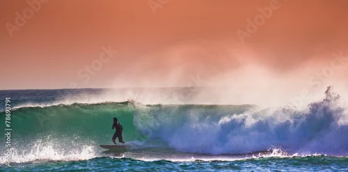 Obraz Surfer na Blue Ocean Wave na Bali