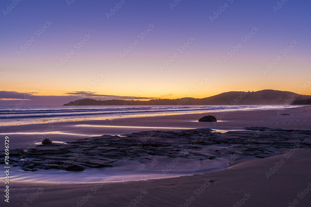 Koekohe beach at sunrise, Otago, New Zealand