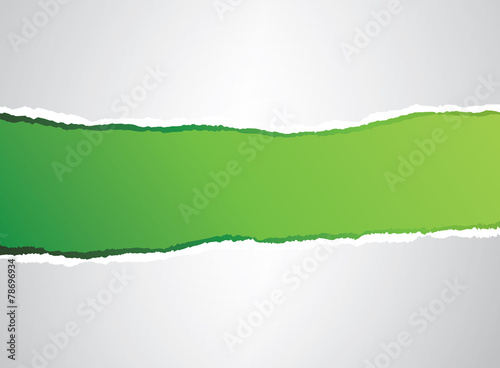 Green torn roll paper