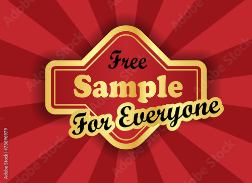 Free sample  label in retro style