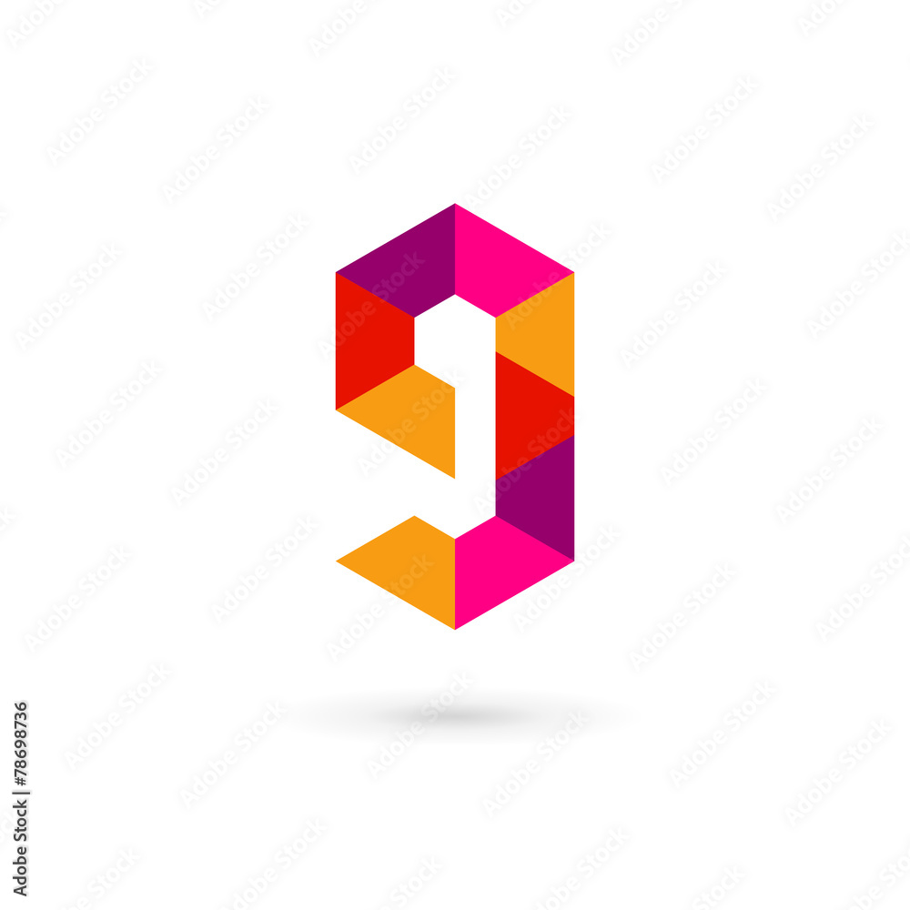 Letter G number 9 mosaic logo icon design template elements Letter G number 9 mosaic logo icon design template elements