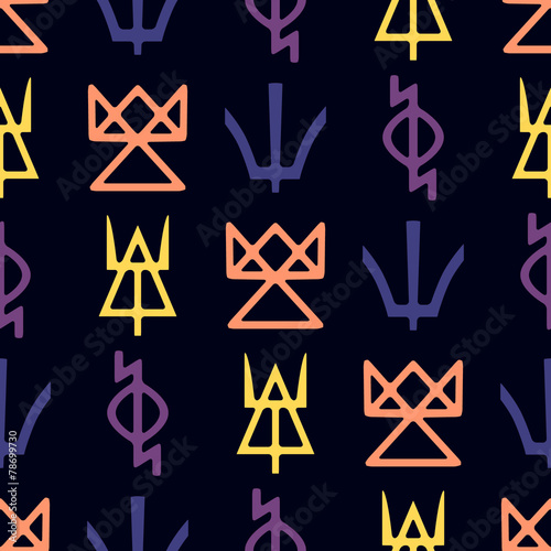 seamless background with Slavic pagan symbols