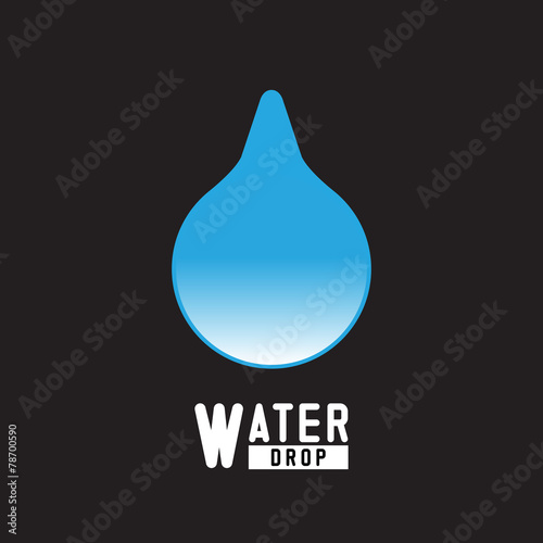 Blue shiny water drop. Vector illustration