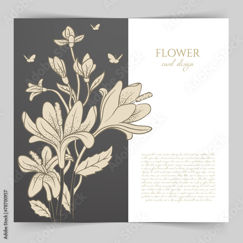 Card template with floral © Anastasia Popova