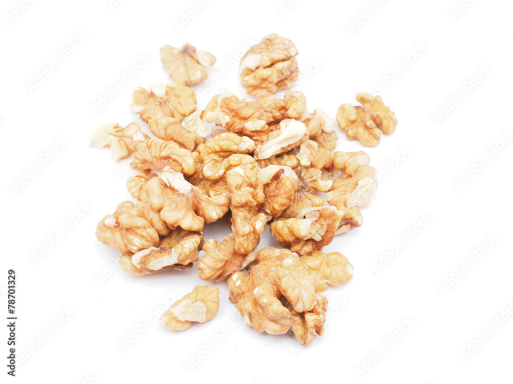 walnuts on a white background walnuts on a white background