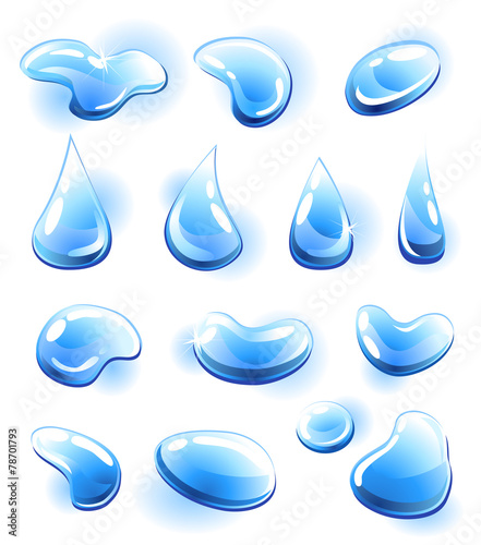 Vector water drops