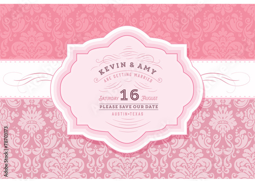 Retro wedding card