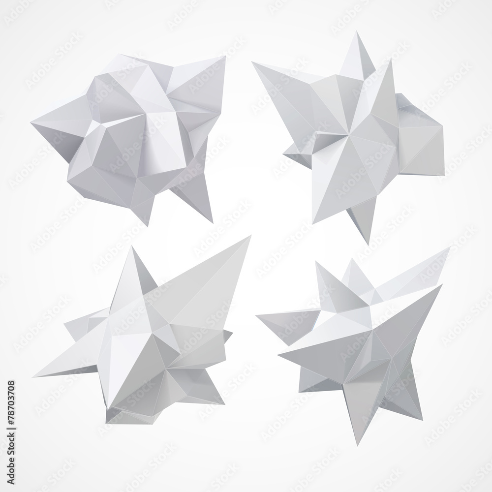 Low polygon geometry shape. Vector illustration
