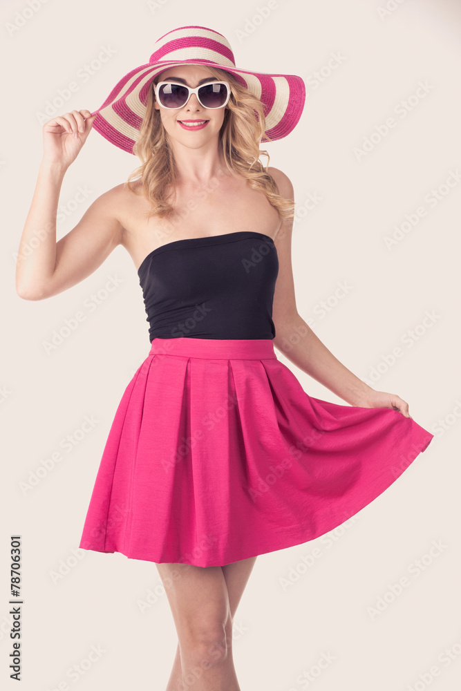 Portrait of beautiful blonde woman