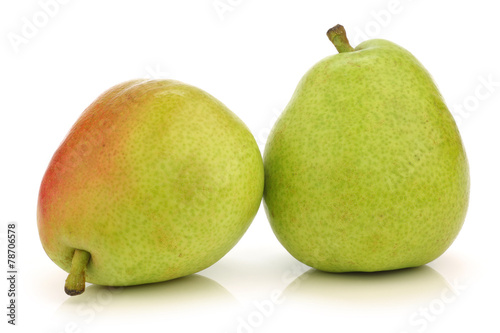 Two  Anjou Pears on a white background