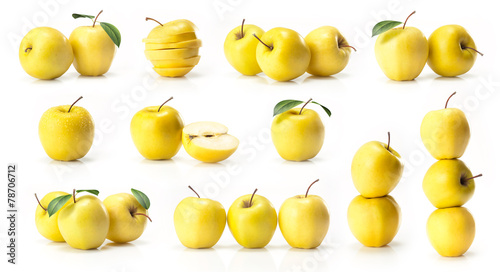 Composite of yellow golden apple