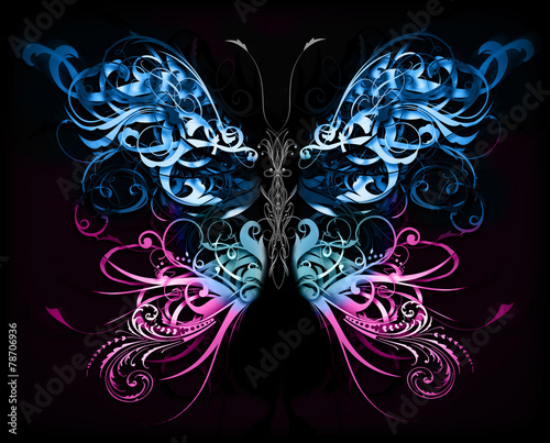 butterfly made of flourish abstract shapes