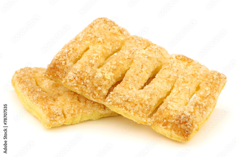 traditional dutch sugared cookies on a white background traditional dutch sugared cookies on a white background