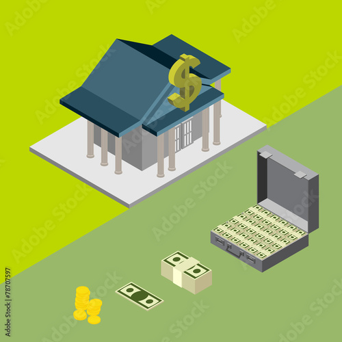 bank  isometric icons