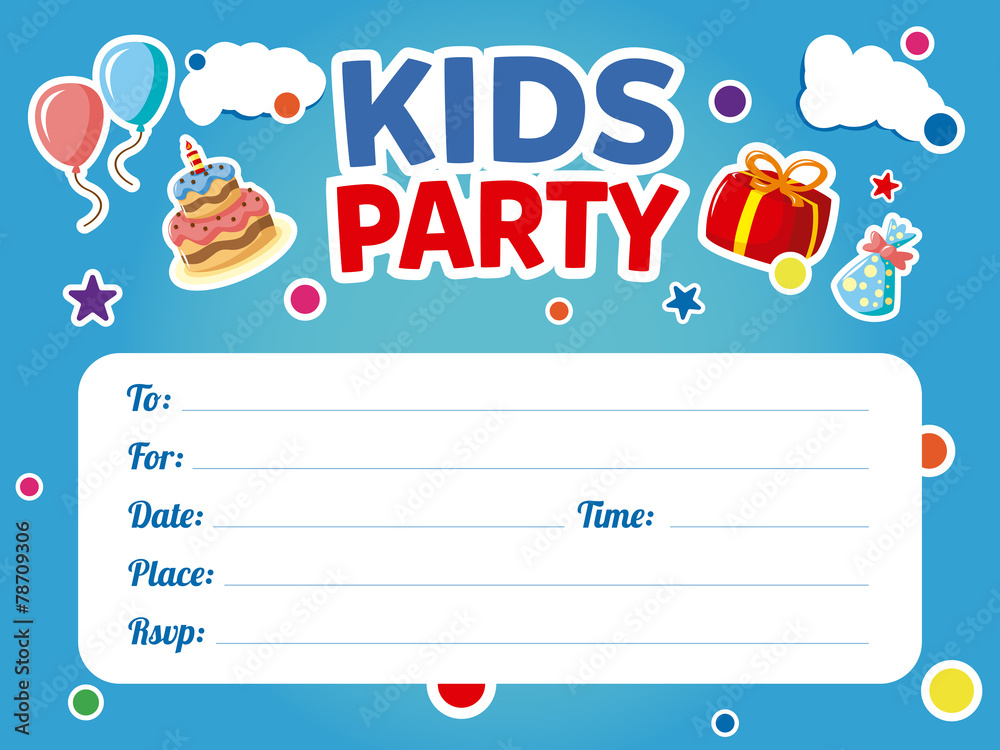 Fototapeta premium Kids party invitation