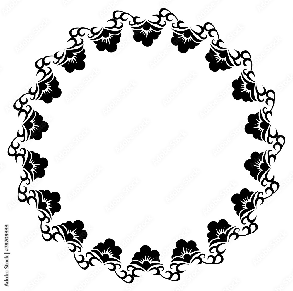 Fototapeta premium Round frame silhouette